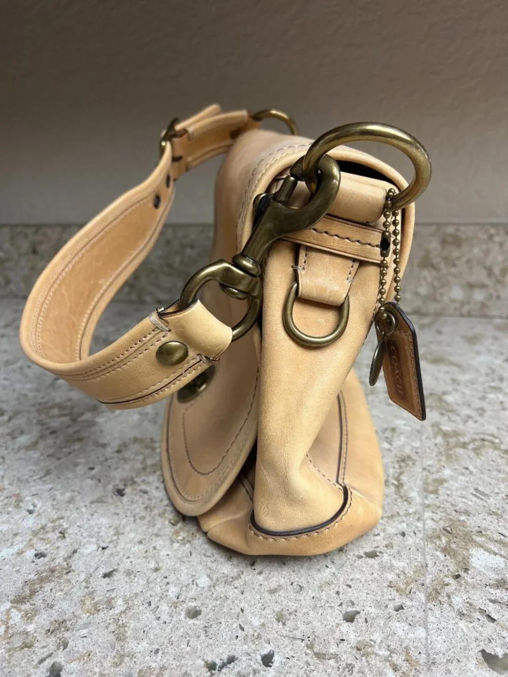 Coach Legacy 65th Anniversary Vachetta Leather Cresent Shoulder Bag Camel 11134